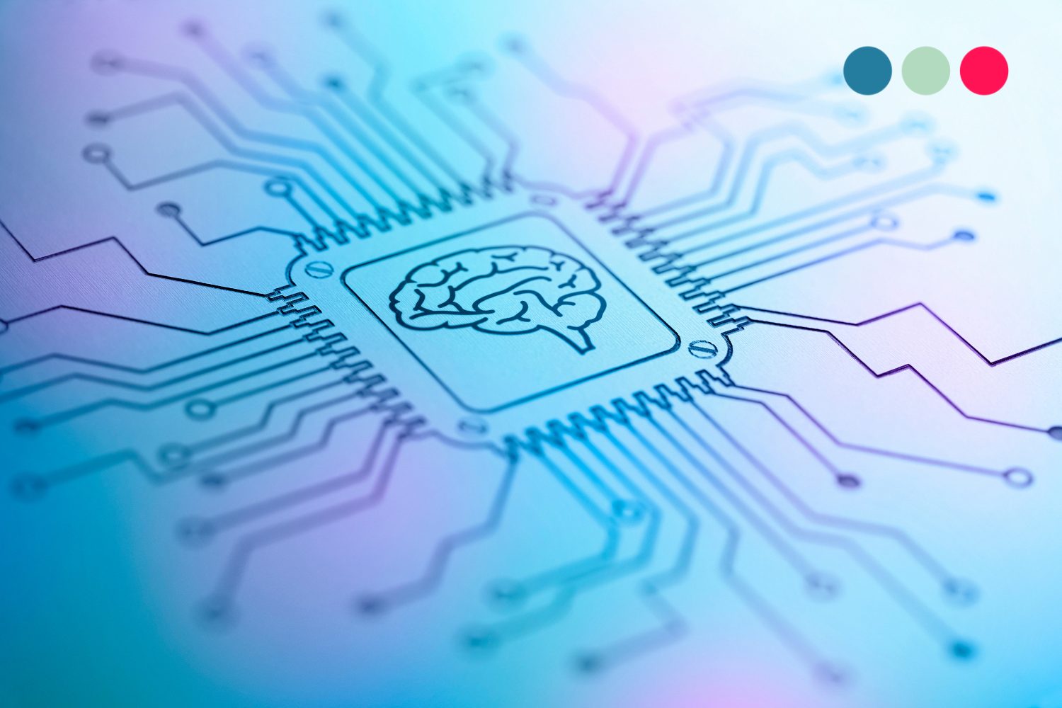 Un microchip con la imagen de un cerebro. Representa al humano detrás de una agencia de estrategia digital